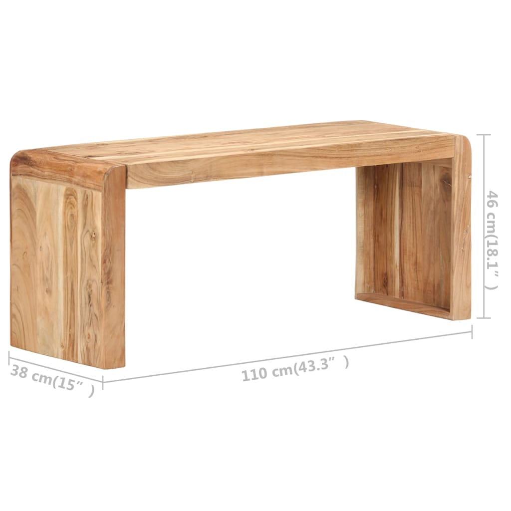 vidaXL Πάγκος 110 x 38 x 46 εκ. από Μασίφ Ξύλο Ακακίας