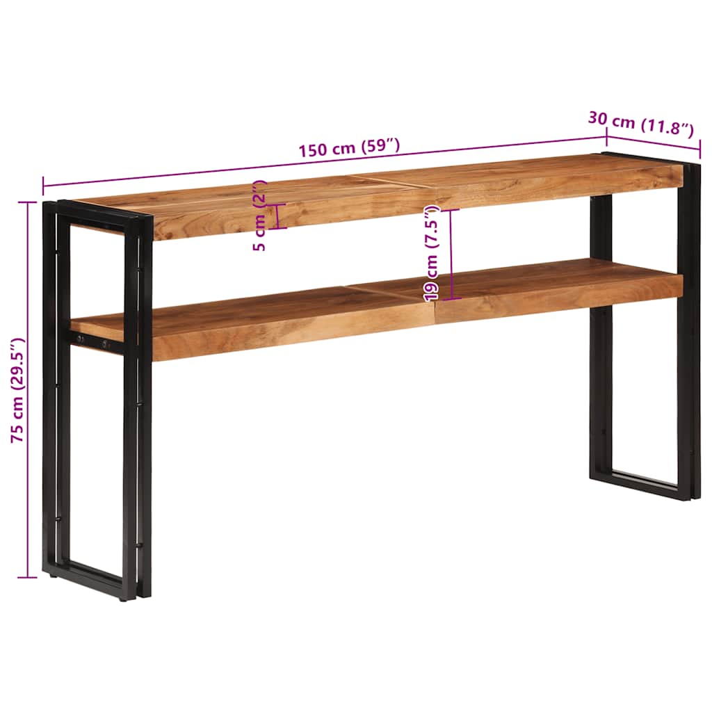vidaXL Τραπέζι Κονσόλα 150 x 30 x 75 εκ. από Μασίφ Ξύλο Ακακίας