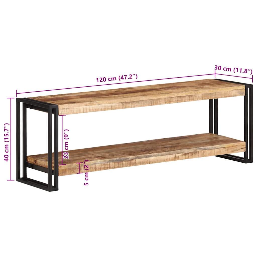 vidaXL Έπιπλο Τηλεόρασης 120 x 30 x 40 εκ. από Ακατέργαστο Ξύλο Μάνγκο