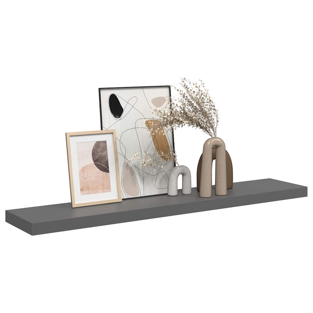 vidaXL Ράφι Τοίχου Γυαλιστερό Γκρι 120x23,5x3,8 εκ. MDF