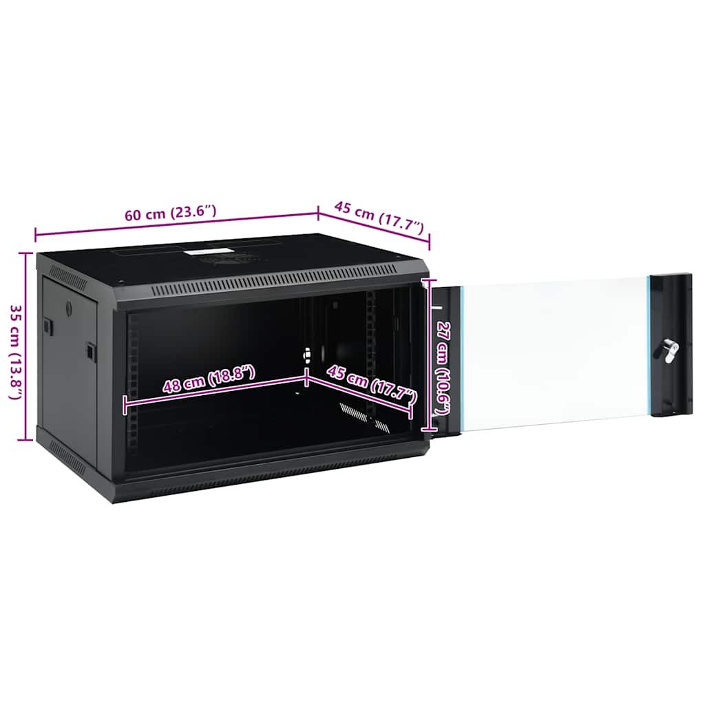 vidaXL Καμπίνα Δικτύου Επιτοίχια 6U 19'' IP20 600x450x350 χιλ.
