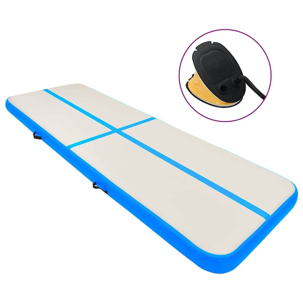vidaXL Στρώμα Ενόργανης Φουσκωτό Μπλε 400 x 100 x 20 εκ. PVC με Τρόμπα