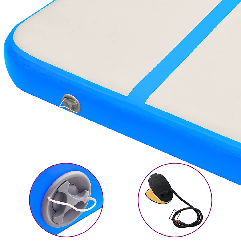 vidaXL Στρώμα Ενόργανης Φουσκωτό Μπλε 400 x 100 x 20 εκ. PVC με Τρόμπα