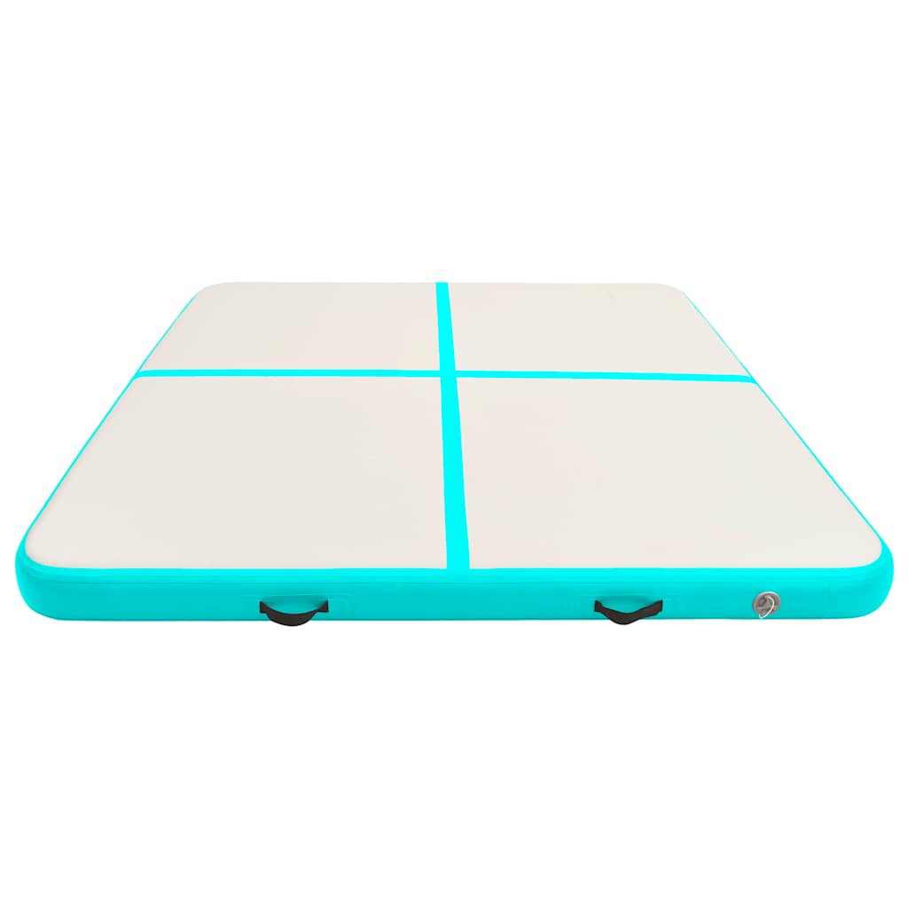 vidaXL Στρώμα Ενόργανης Φουσκωτό Πράσινο 200x200x20 εκ. PVC με Τρόμπα