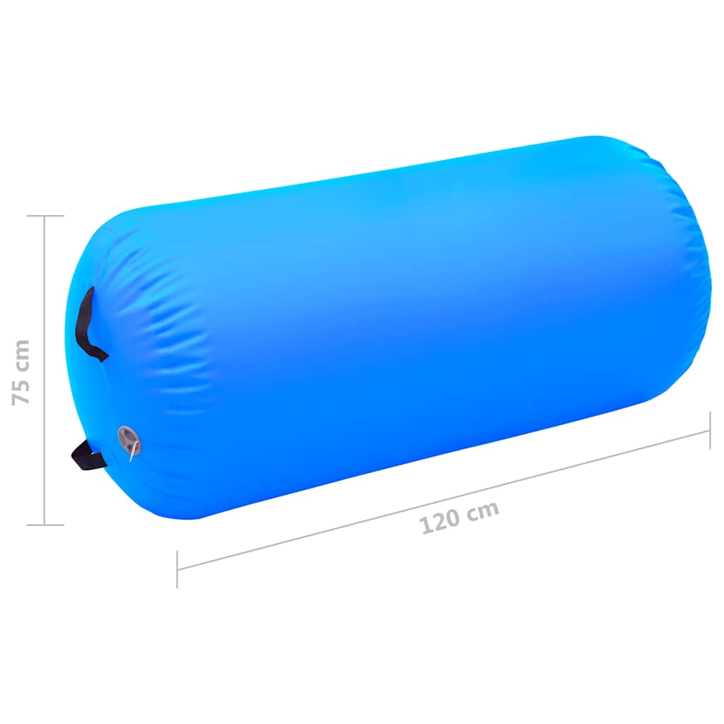 vidaXL Κύλινδρος Γυμναστικής Φουσκωτός Μπλε 120 x 75 εκ. PVC & Τρόμπα