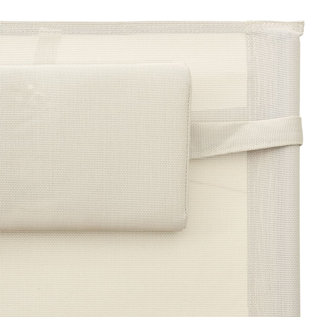 vidaXL Ξαπλώστρα Κρεμ / Γκρι από Textilene