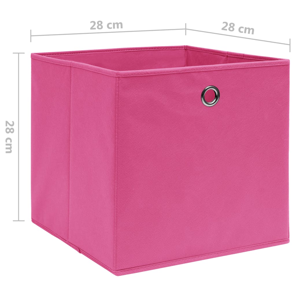 vidaXL Κουτιά Αποθήκευσης 10 τεμ. Ροζ 28x28x28 εκ. Ύφασμα Non-woven