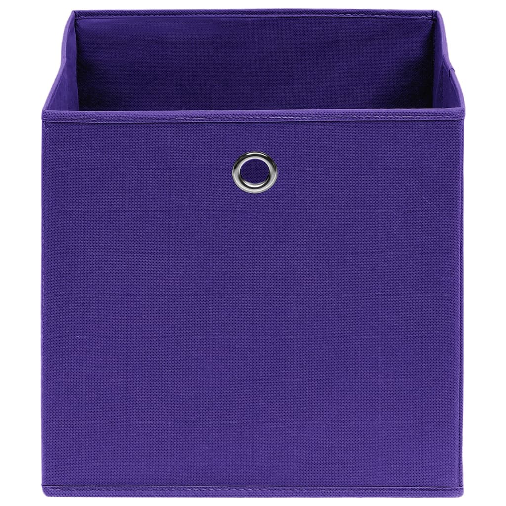 vidaXL Κουτιά Αποθήκευσης 10 τεμ. Μοβ 28x28x28 εκ. Ύφασμα Non-woven