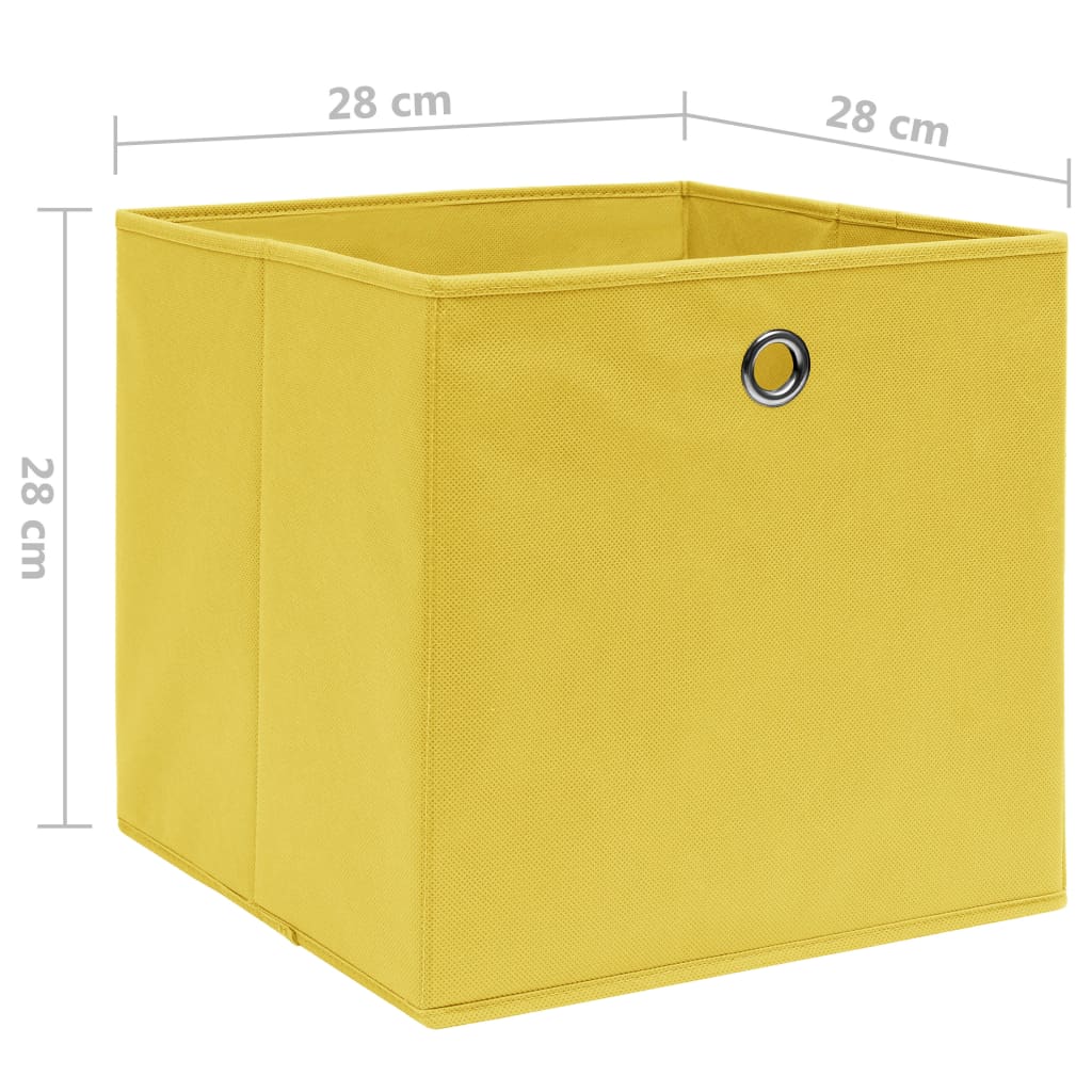 vidaXL Κουτιά Αποθήκευσης 10 τεμ. Κίτρινα 28x28x28 εκ.Ύφασμα Non-woven