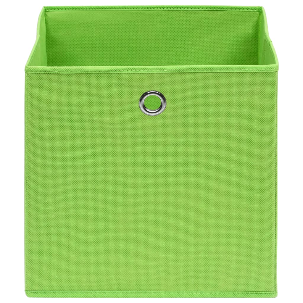 vidaXL Κουτιά Αποθήκευσης 10 τεμ. Πράσινα 28x28x28εκ. Ύφασμα Non-woven