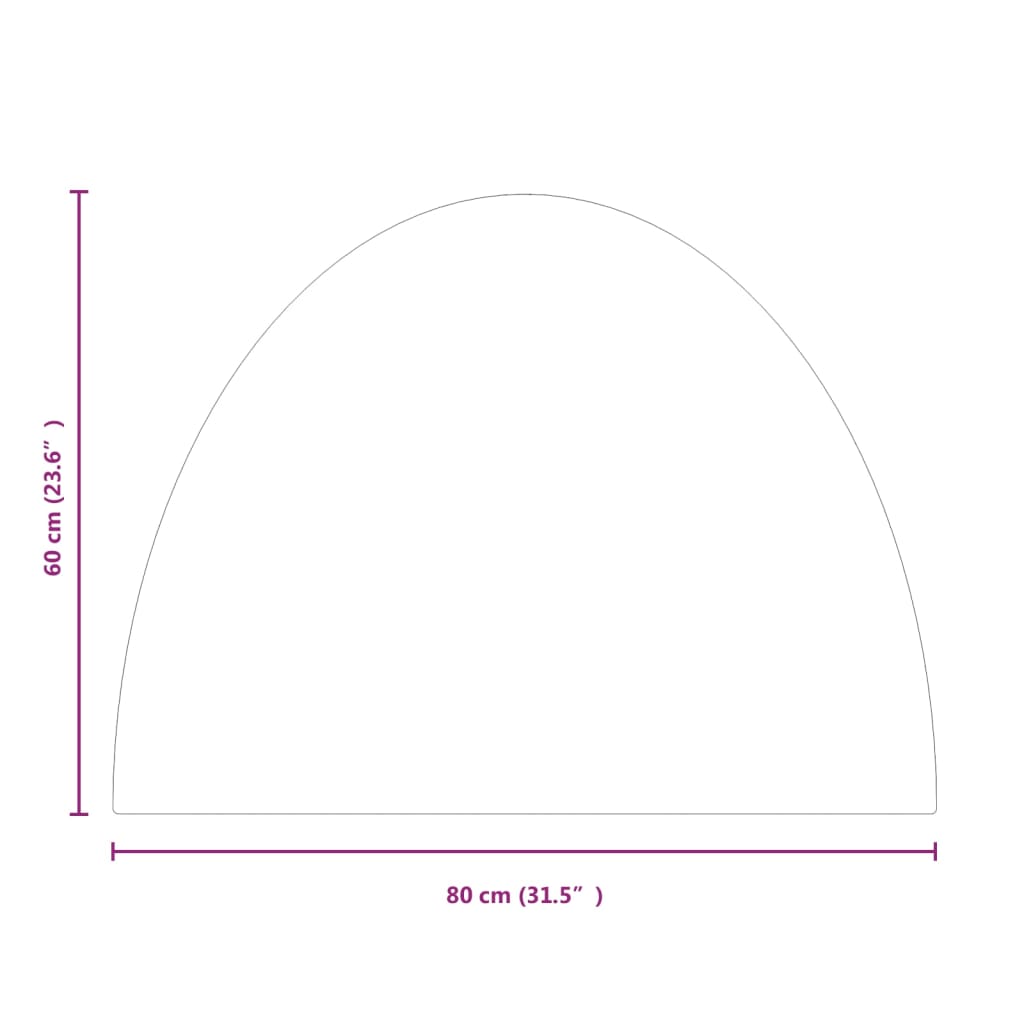 vidaXL Πλάκα Τζακιού Γυάλινη Ημικυκλική 800 x 600 χιλ.