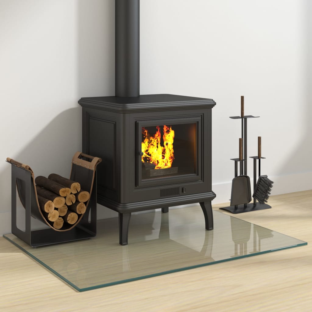 vidaXL Πλάκα Τζακιού Ορθογώνια 80x60 εκ. Γυάλινη