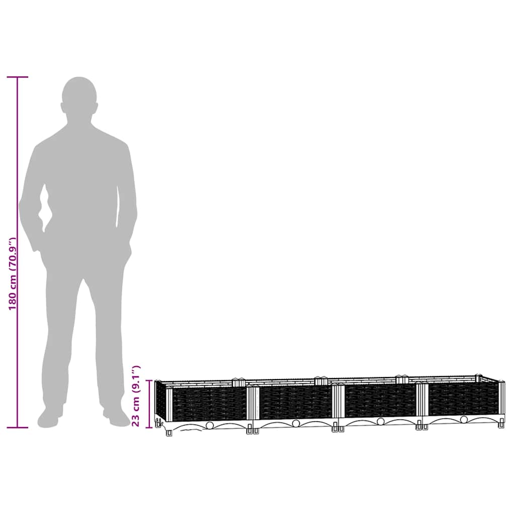 vidaXL Ζαρντινιέρα 160 x 40 x 23 εκ. από Πολυπροπυλένιο