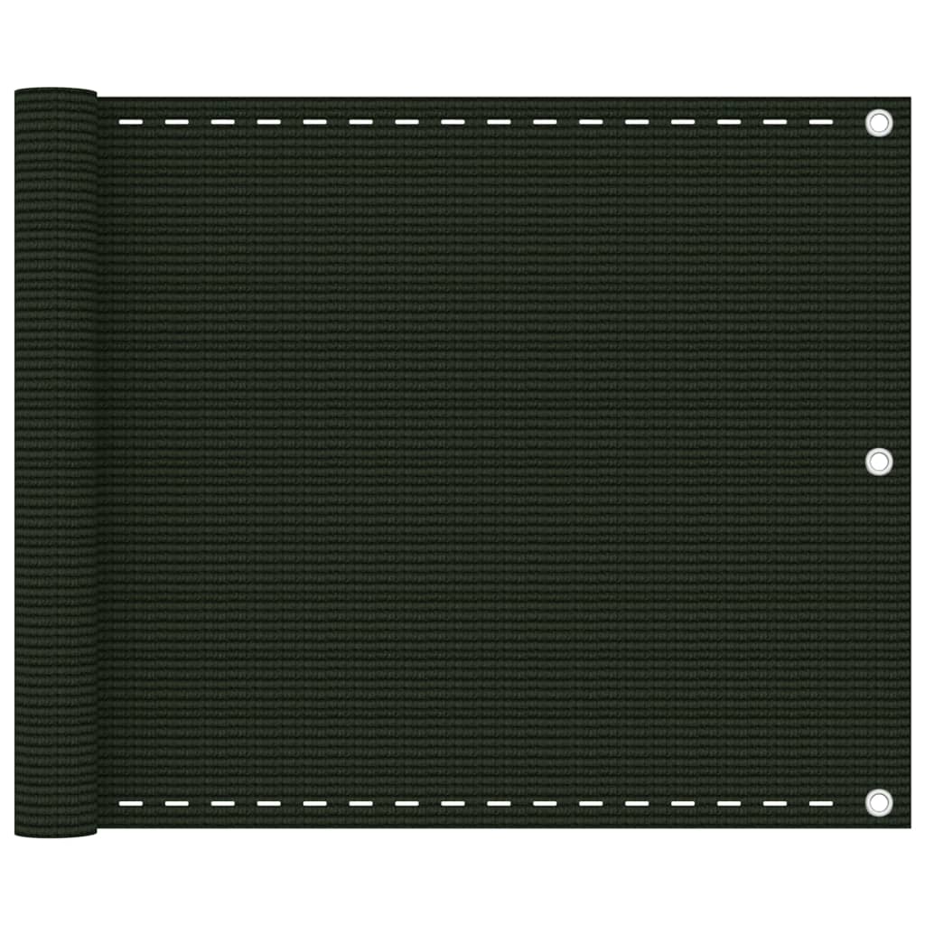 vidaXL Διαχωριστικό Βεράντας Σκούρο Πράσινο 75 x 600 εκ. από HDPE