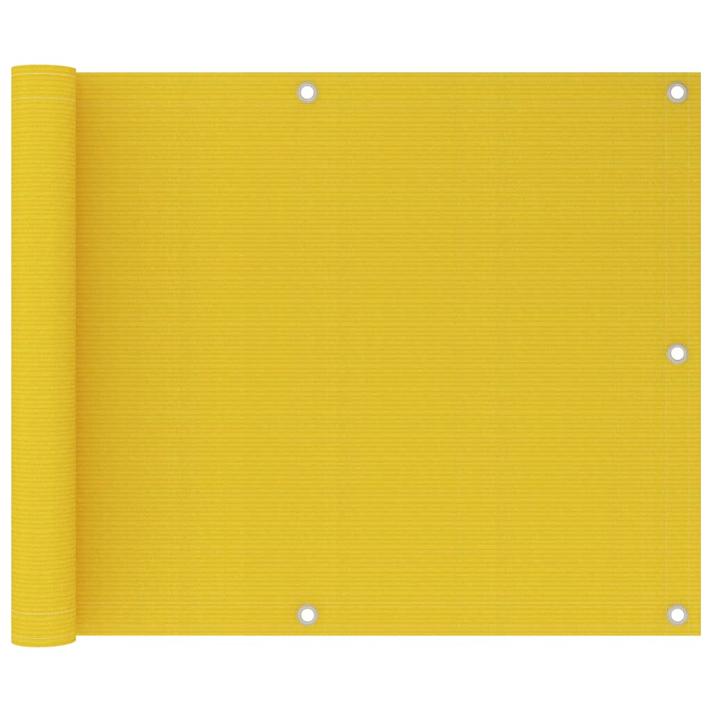 vidaXL Διαχωριστικό Βεράντας Κίτρινο 75 x 600 εκ. από HDPE