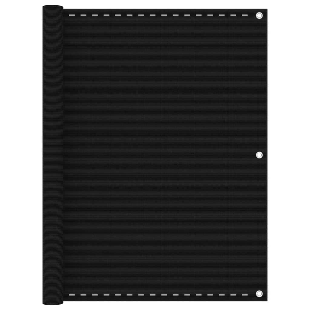 vidaXL Διαχωριστικό Βεράντας Μαύρο 120 x 300 εκ. από HDPE