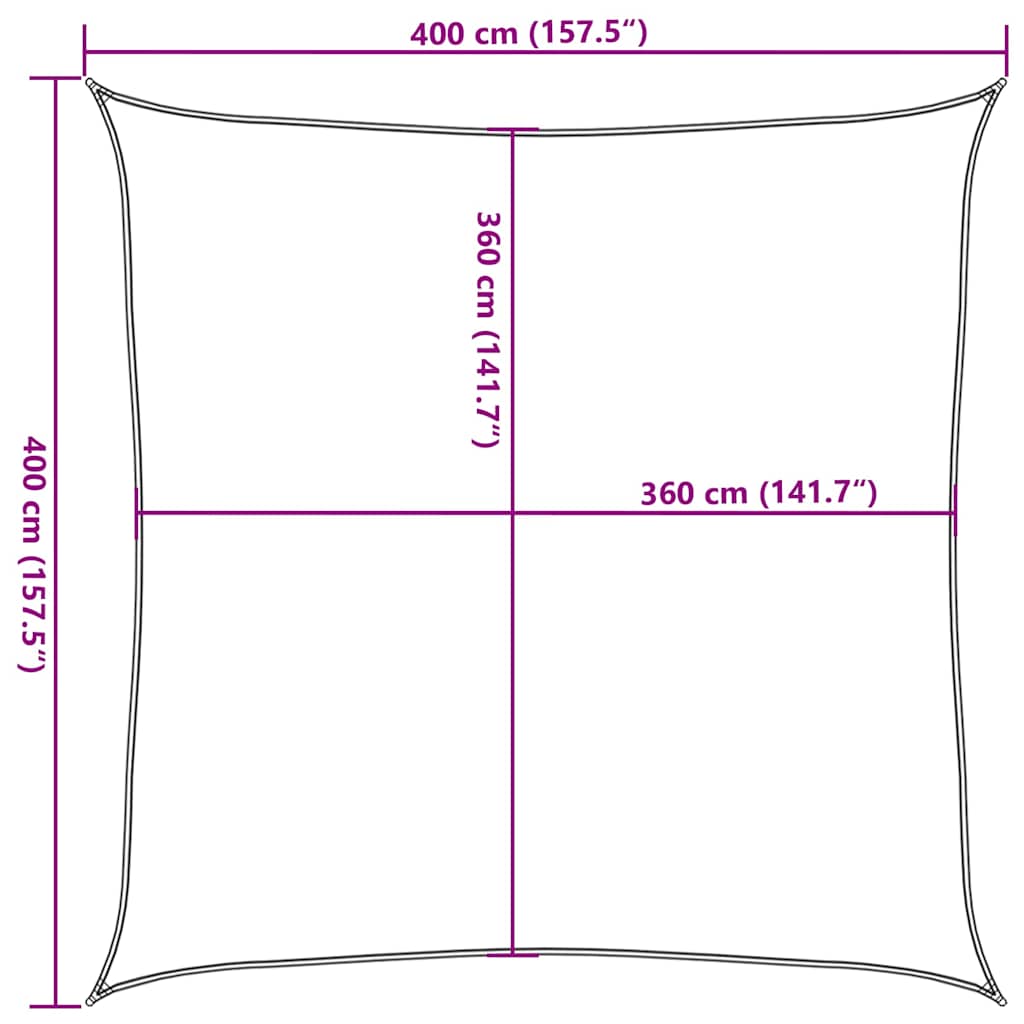 vidaXL Πανί Σκίασης Ανθρακί 4 x 4 μ. από HDPE 160 γρ./μ²