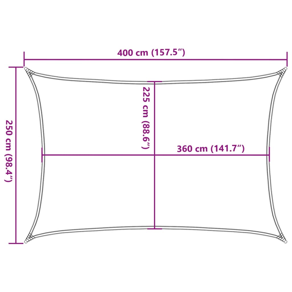 vidaXL Πανί Σκίασης Ανθρακί 2,5 x 4 μ. από HDPE 160 γρ/μ²