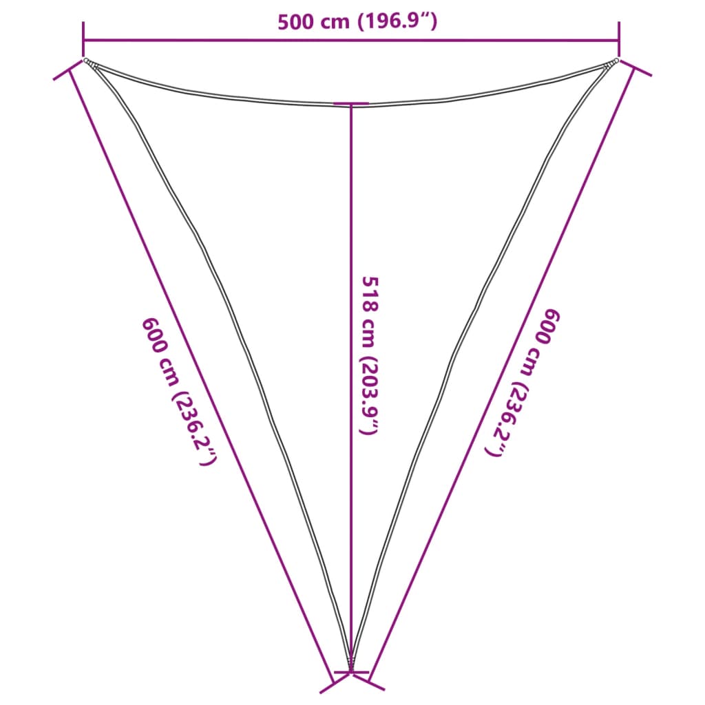 vidaXL Πανί Σκίασης Ανθρακί 5 x 6 x 6 μ. από HDPE 160 γρ./μ²