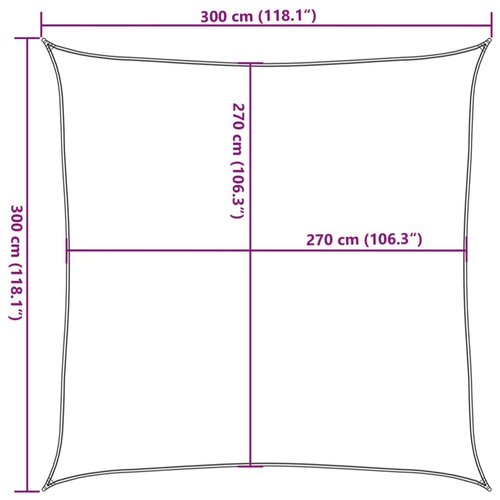 vidaXL Πανί Σκίασης Μπεζ 3 x 3 μ. από HDPE 160 γρ./μ²
