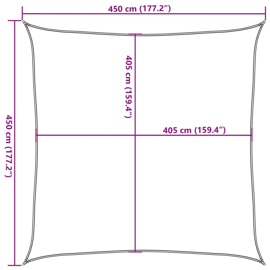 vidaXL Πανί Σκίασης Μπεζ 4,5 x 4,5 μ. από HDPE 160 γρ./μ²