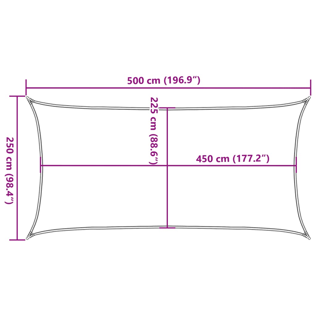 vidaXL Πανί Σκίασης Μπεζ 2,5 x 5 μ. από HDPE 160 γρ./μ²
