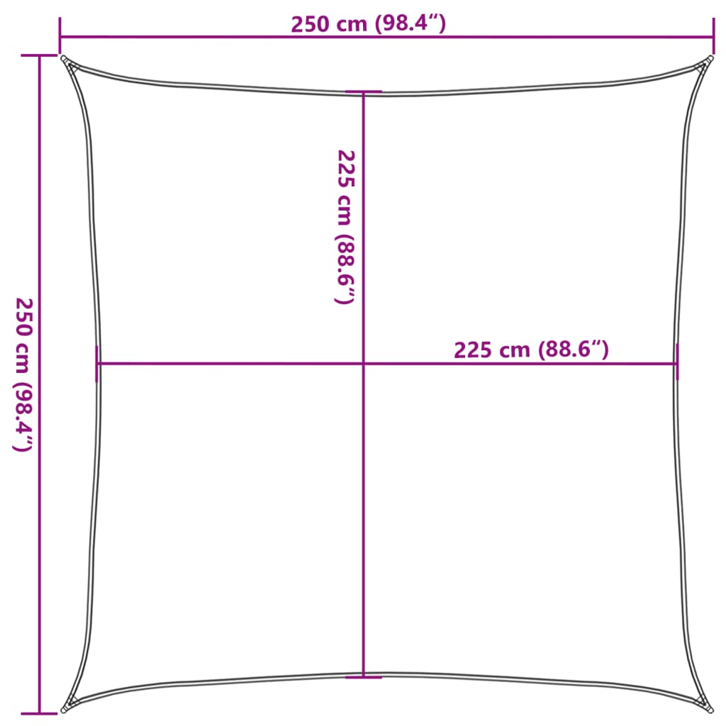 vidaXL Πανί Σκίασης Κρεμ 2,5 x 2,5 μ. από HDPE 160 γρ./μ²
