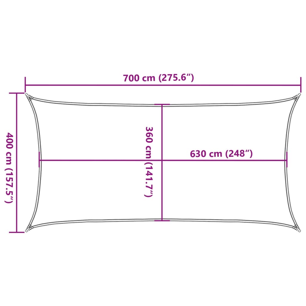 vidaXL Πανί Σκίασης Λευκό 4 x 7 μ. από HDPE 160 γρ/μ²