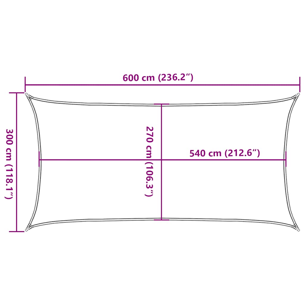 vidaXL Πανί Σκίασης Taupe 3 x 6 μ. από HDPE 160 γρ./μ²