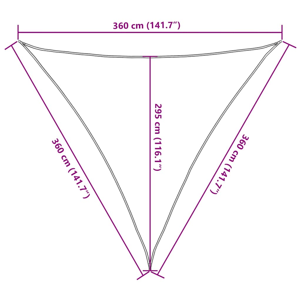 vidaXL Πανί Σκίασης Taupe 3,6 x 3,6 x 3,6 μ. από HDPE 160 γρ./μ²