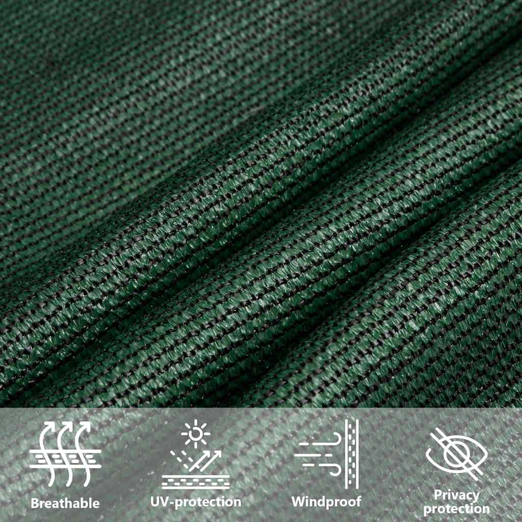 vidaXL Πανί Σκίασης Σκούρο Πράσινο 5 x 7 x 7 μ. από HDPE 160 γρ./μ²