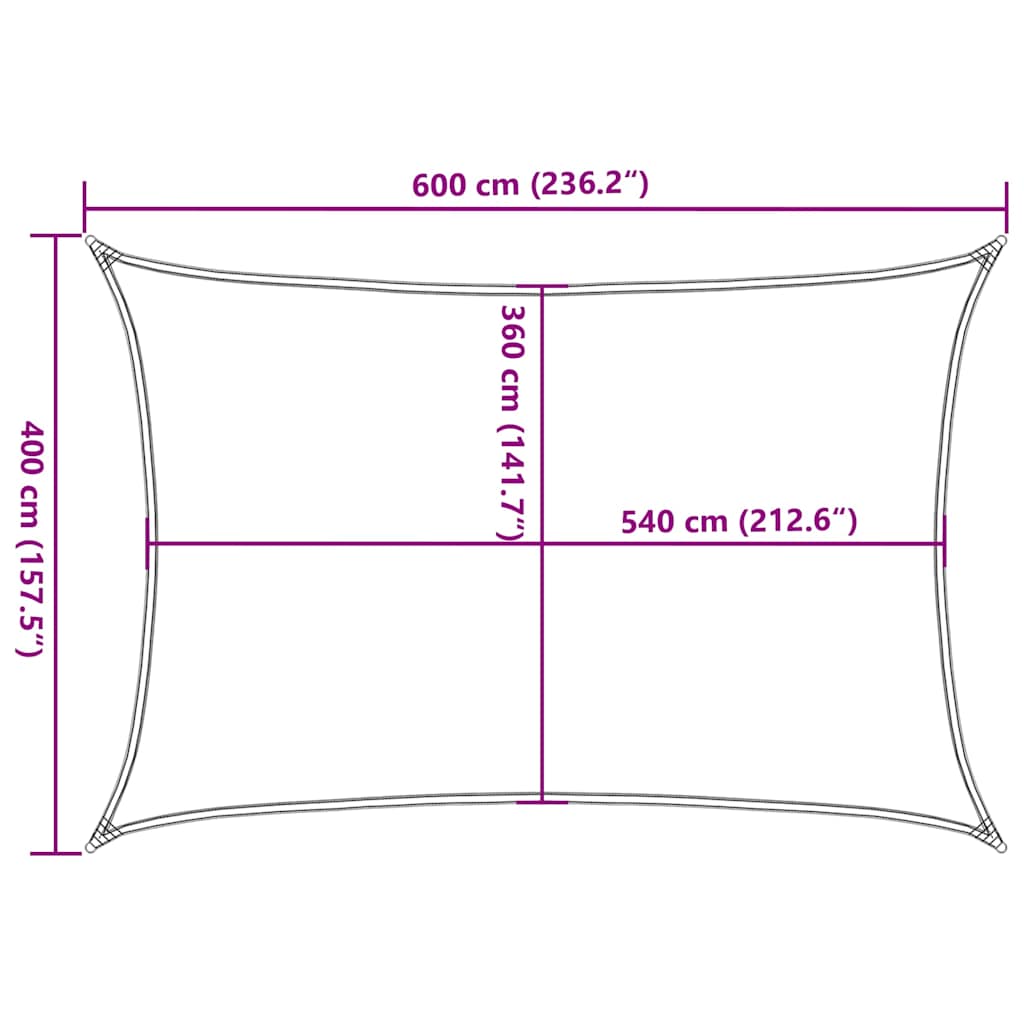 vidaXL Πανί Σκίασης Μαύρο 4 x 6 μ. από HDPE 160 γρ./μ²