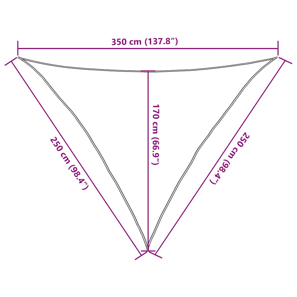 vidaXL Πανί Σκίασης Μαύρο 2,5 x 2,5 x 3,5 μ. από HDPE 160 γρ/μ²