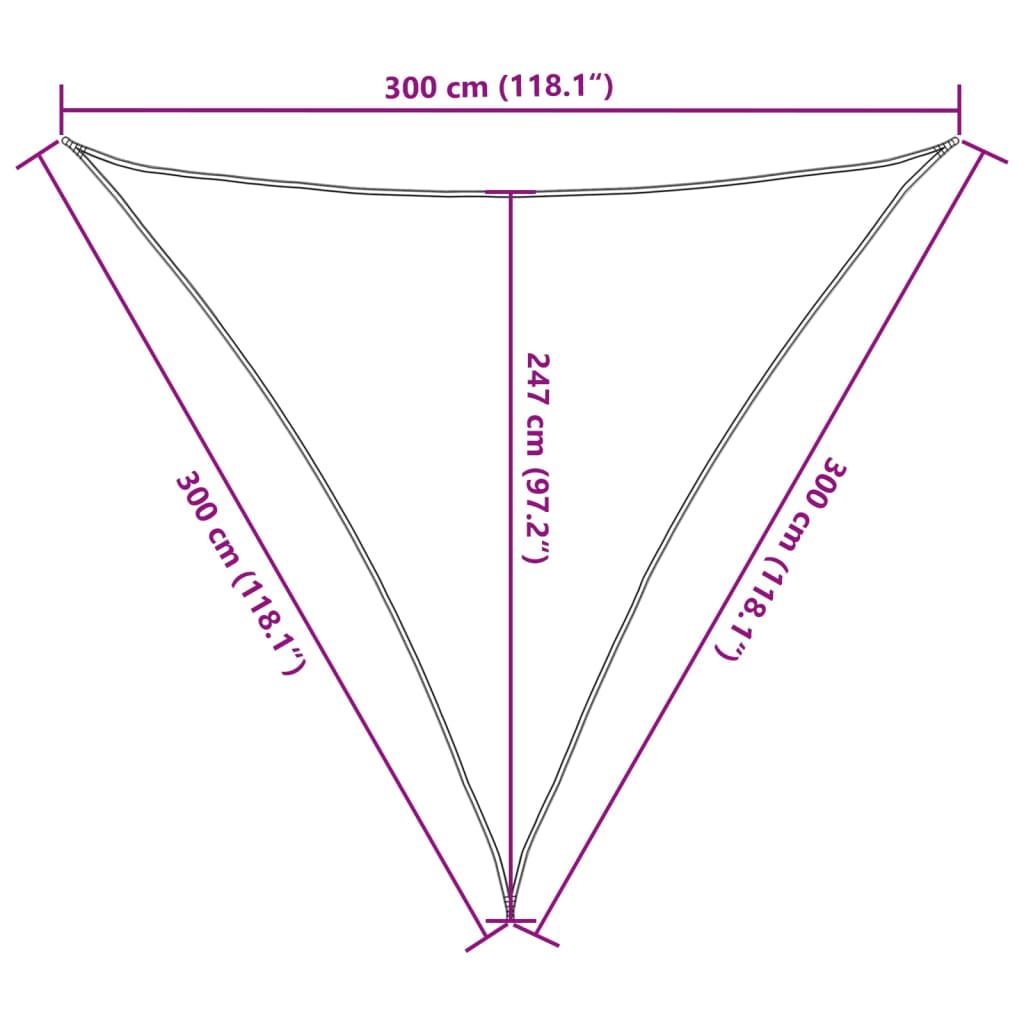 vidaXL Πανί Σκίασης Μαύρο 3 x 3 x 3 μ. από HDPE 160 γρ/μ²