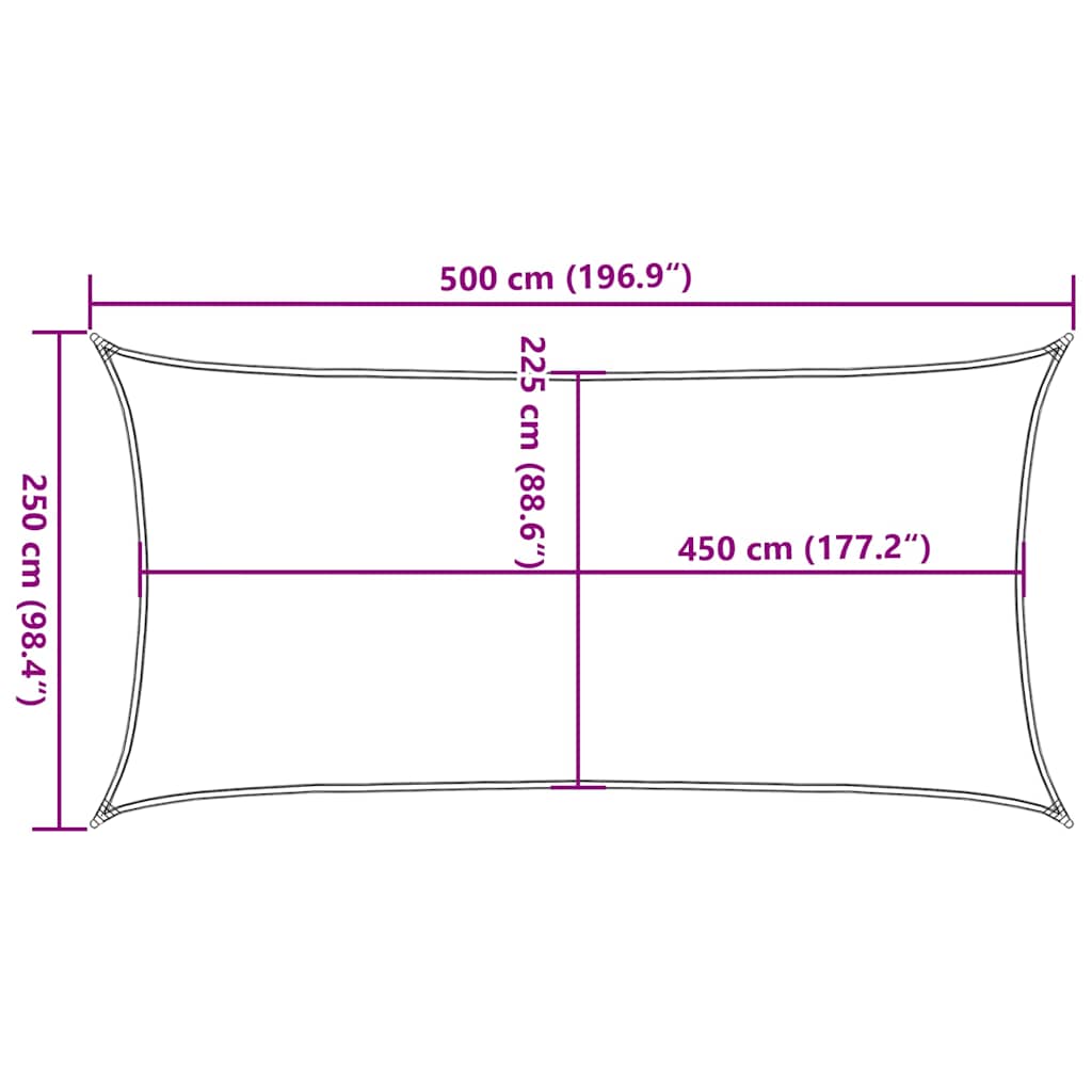 vidaXL Πανί Σκίασης Καφέ 2,5 x 5 μ. από HDPE 160 γρ./μ²
