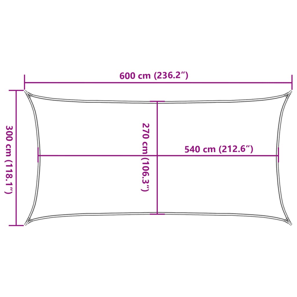 vidaXL Πανί Σκίασης Καφέ 3 x 6 μ. από HDPE 160 γρ./μ²