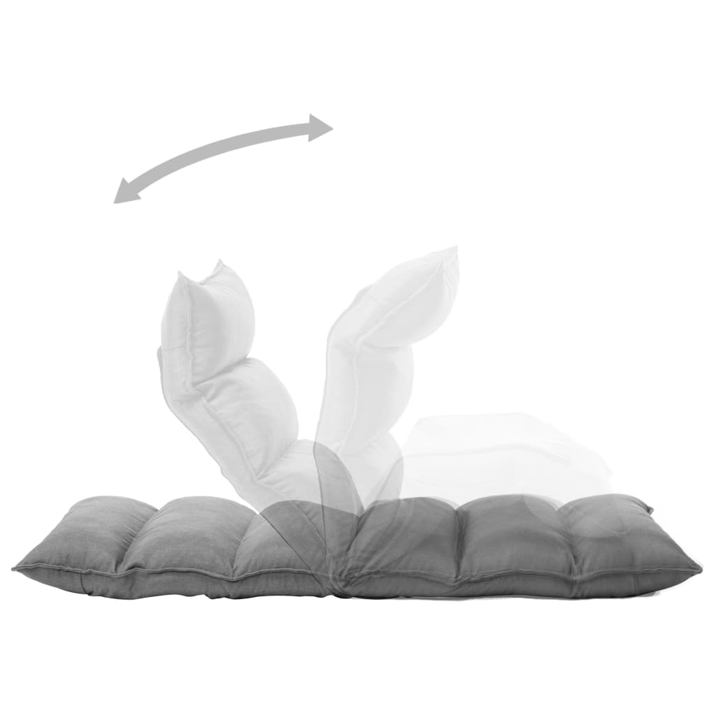 vidaXL Καρέκλα Δαπέδου Πτυσσόμενη Ανοιχτό Γκρι Υφασμάτινη