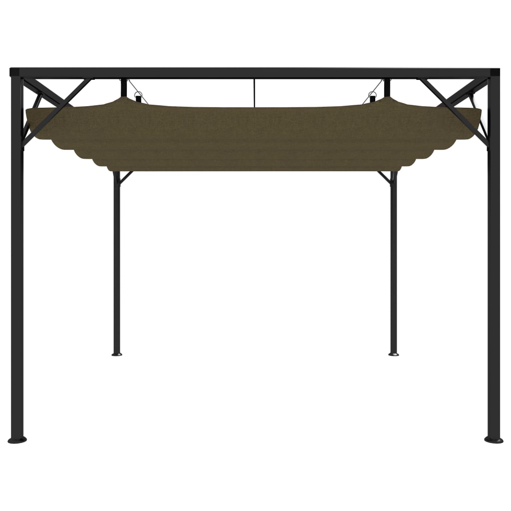 vidaXL Πέργκολα Κήπου με Πτυσσόμενη Οροφή Taupe 3 x 3 μ. 180 γρ/μ²