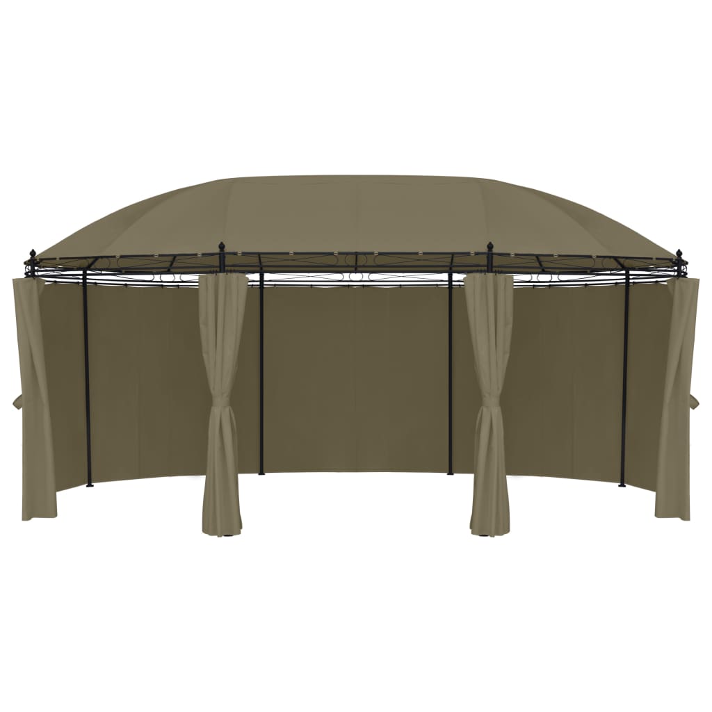 vidaXL Κιόσκι με Κουρτίνες Taupe 520 x 349 x 255 εκ. 180 γρ./μ²