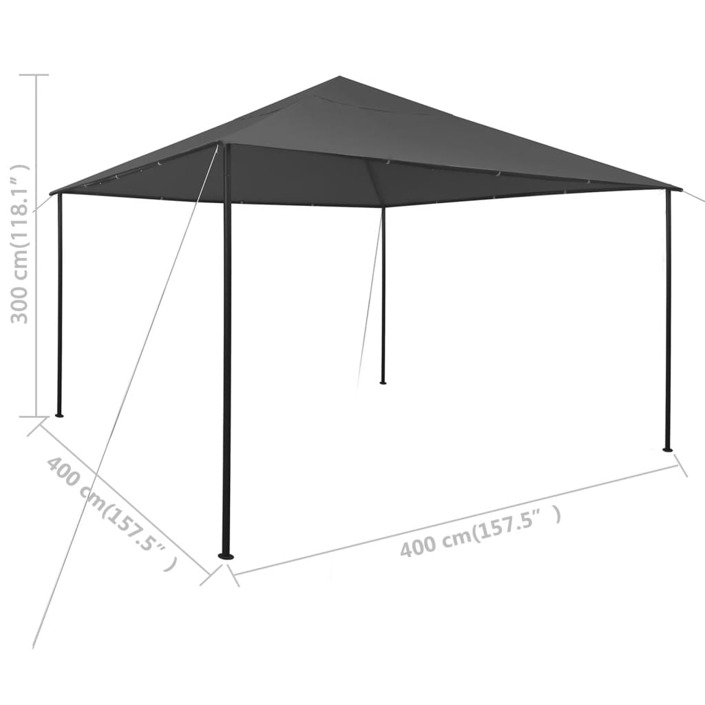 vidaXL Κιόσκι Ανθρακί 4 x 4 x 3 μ. 180 γρ./μ²