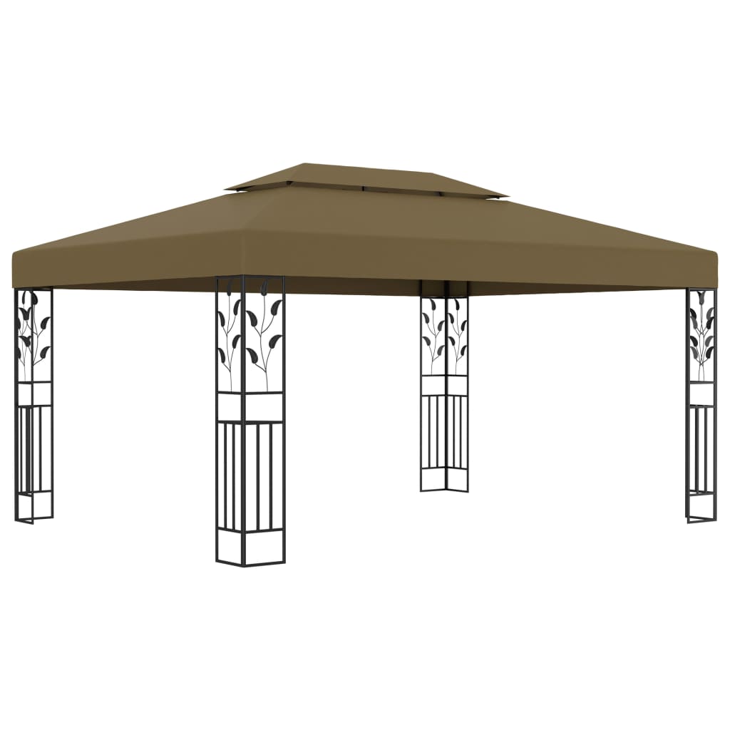 vidaXL Κιόσκι με Διπλή Οροφή Taupe 3 x 4 μ. 180 γρ/μ²