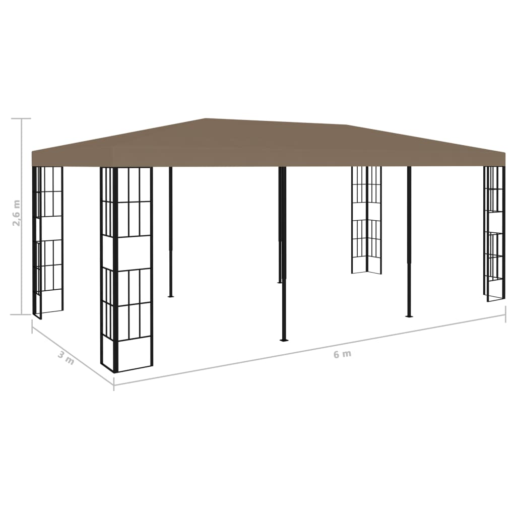 vidaXL Κιόσκι Taupe 6 x 3 μ.