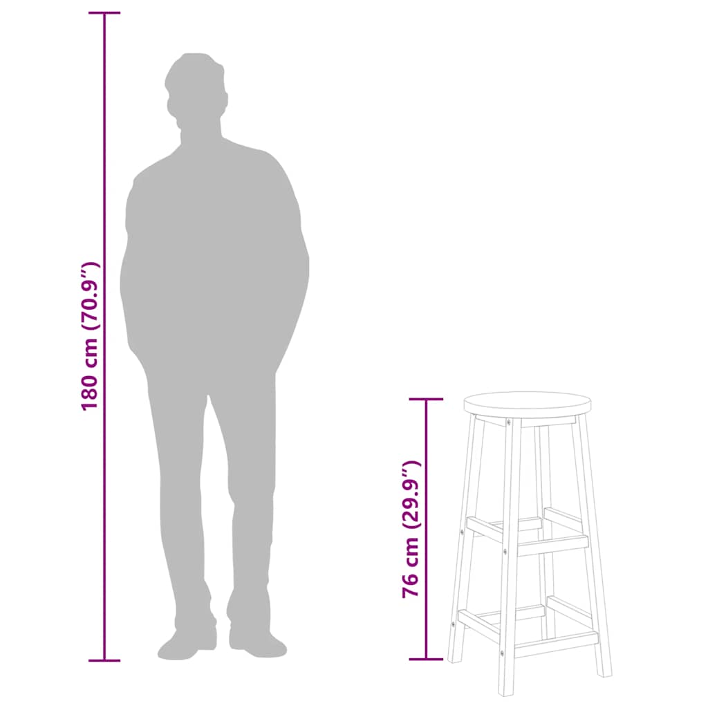 vidaXL Σκαμπό Μπαρ 6 τεμ. από Μασίφ Ξύλο Ακακίας