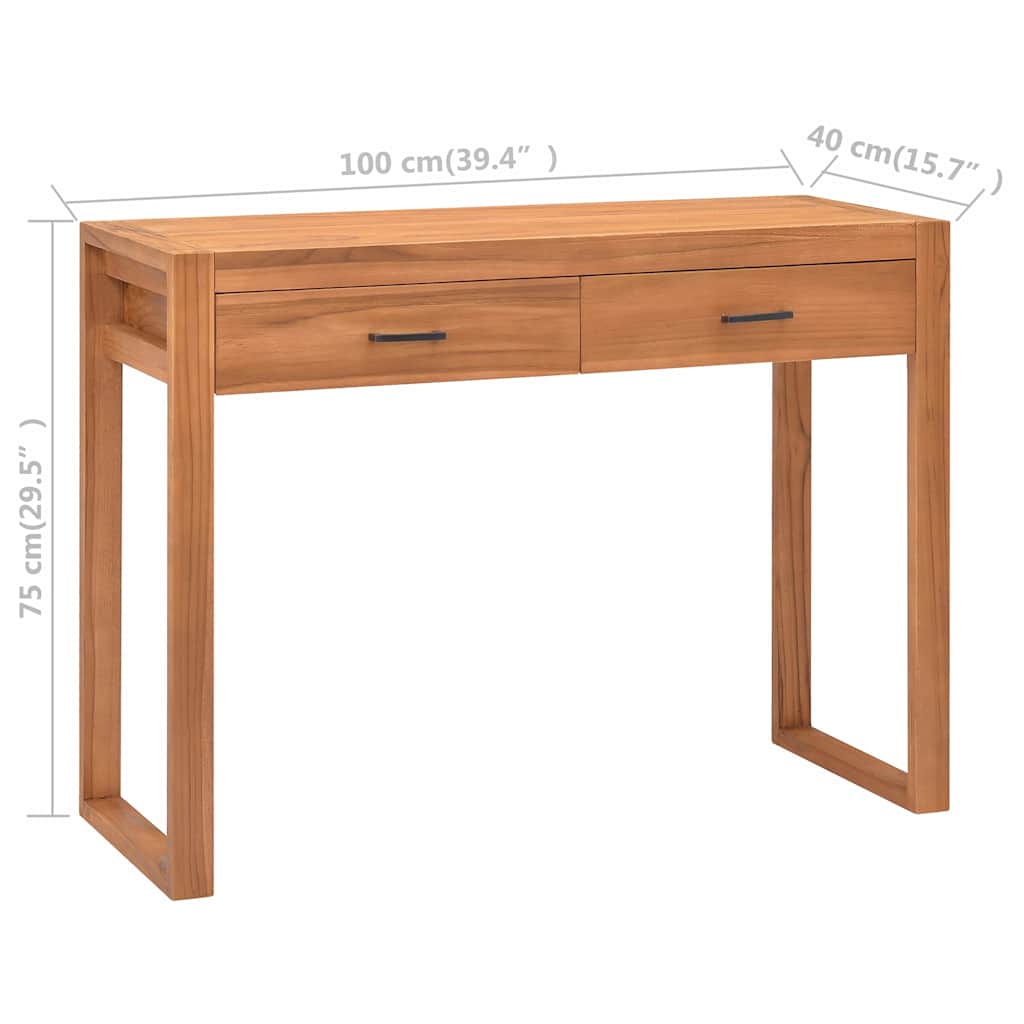 vidaXL Γραφείο με 2 Συρτάρια 100 x 40 x 75 εκ. Ανακυκλωμένο Ξύλο Teak