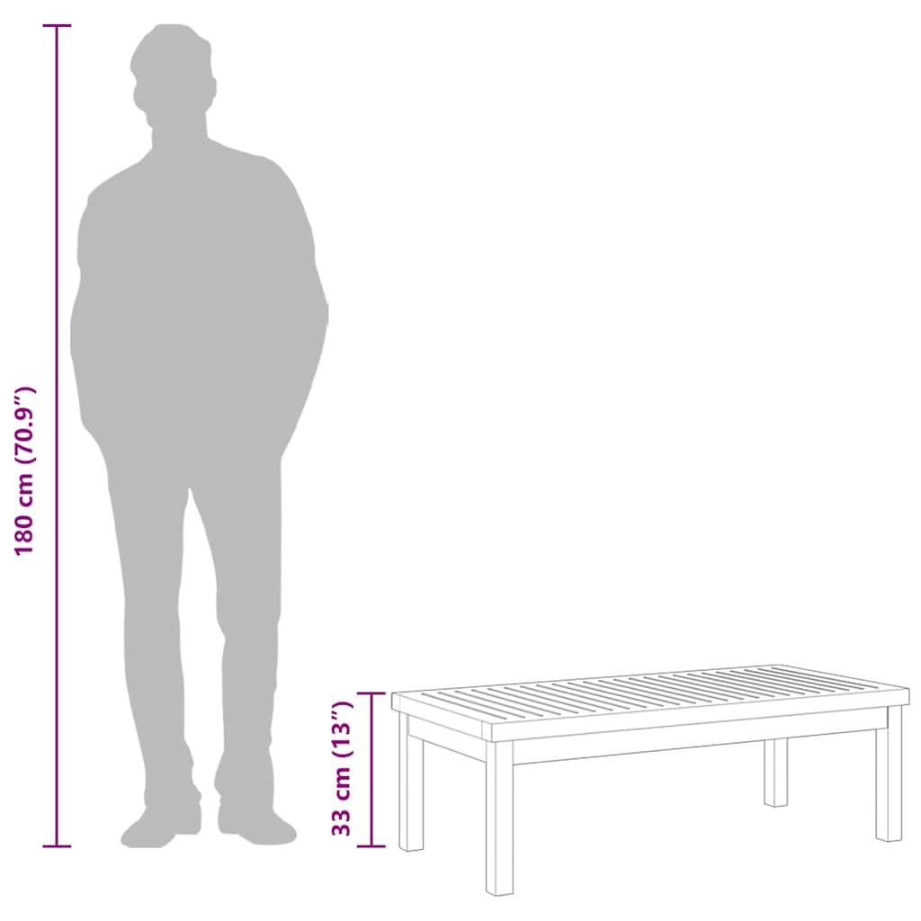 vidaXL Τραπεζάκι Σαλονιού 100 x 50 x 33 εκ. από Μασίφ Ξύλο Ακακίας