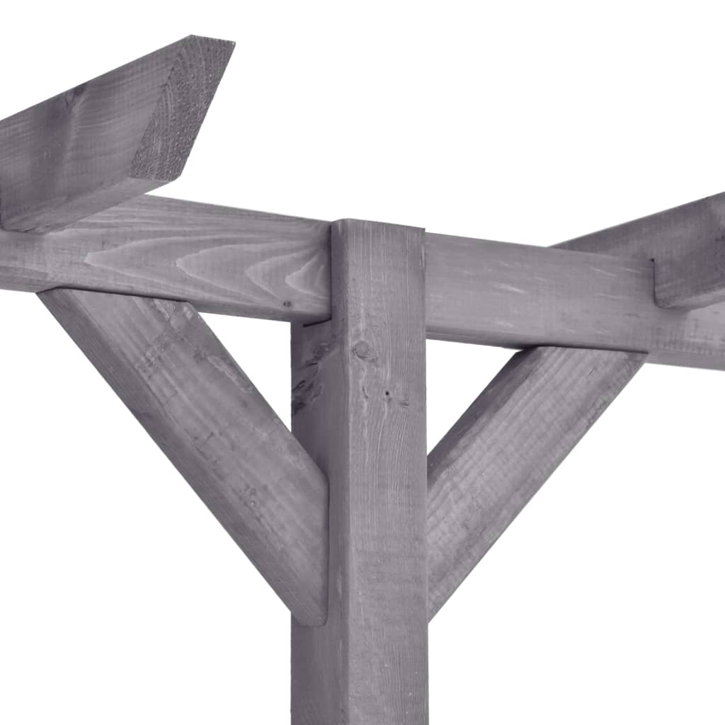 vidaXL Πέργκολα Κήπου Γκρι 400 x 40 x 205 εκ. Εμποτισμένο Ξύλο Πεύκου