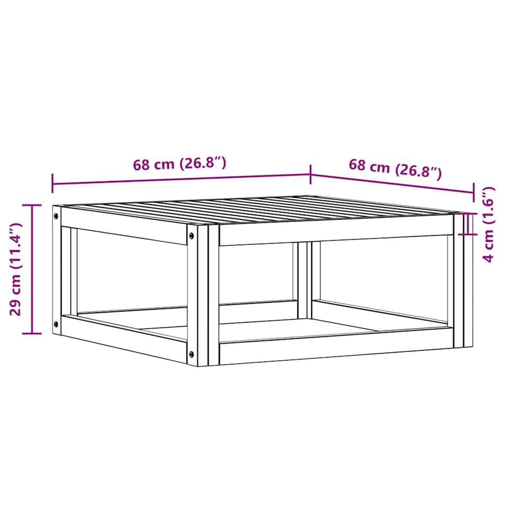 vidaXL Τραπεζάκι Σαλονιού 68 x 68 x 29 εκ. από Μασίφ Ξύλο Ακακίας