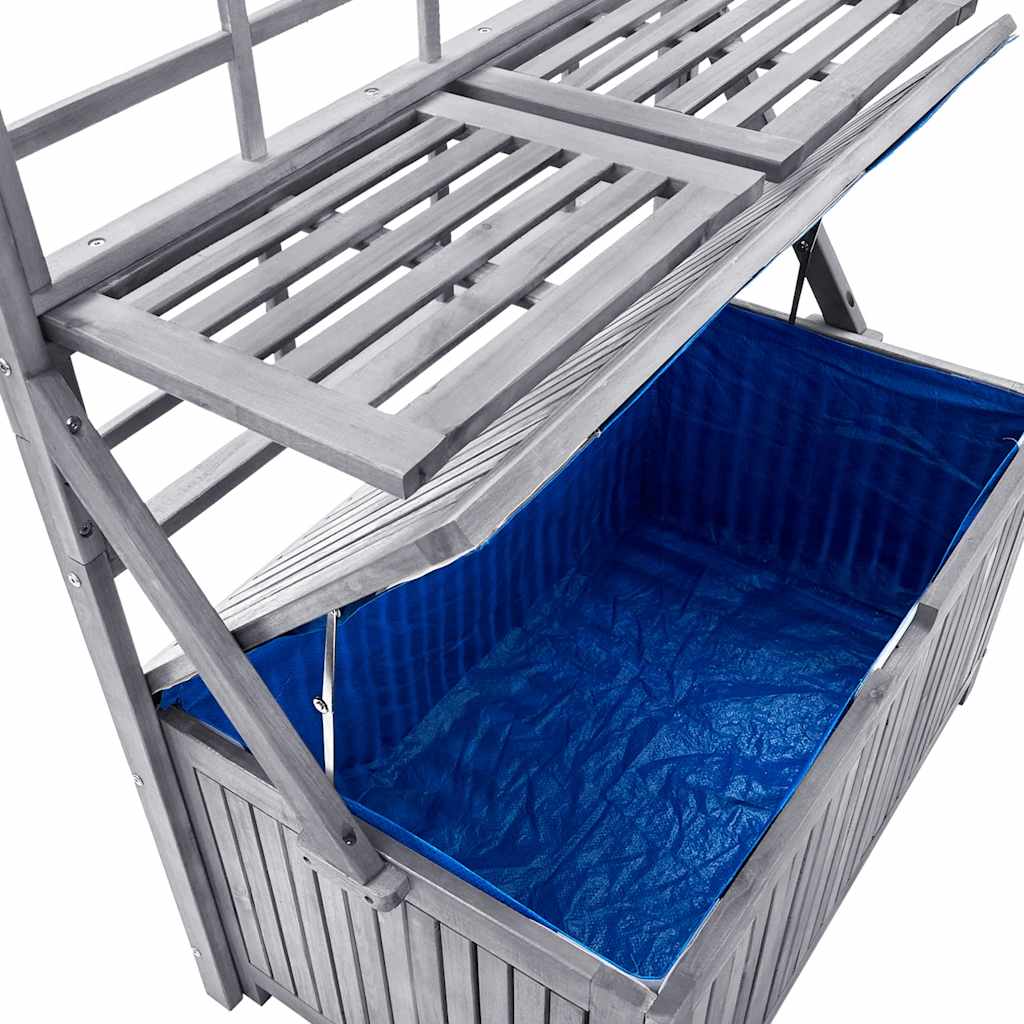 vidaXL Μπαούλο Αποθήκευσης Καφασωτό Γκρι 99x55x160 Μασίφ Ξύλο Ακακίας