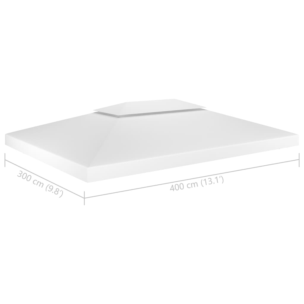 vidaXL Κάλυμμα για Κιόσκι 2 Επιπέδων Λευκό 4 x 3 μ. 310 γρ./μ²