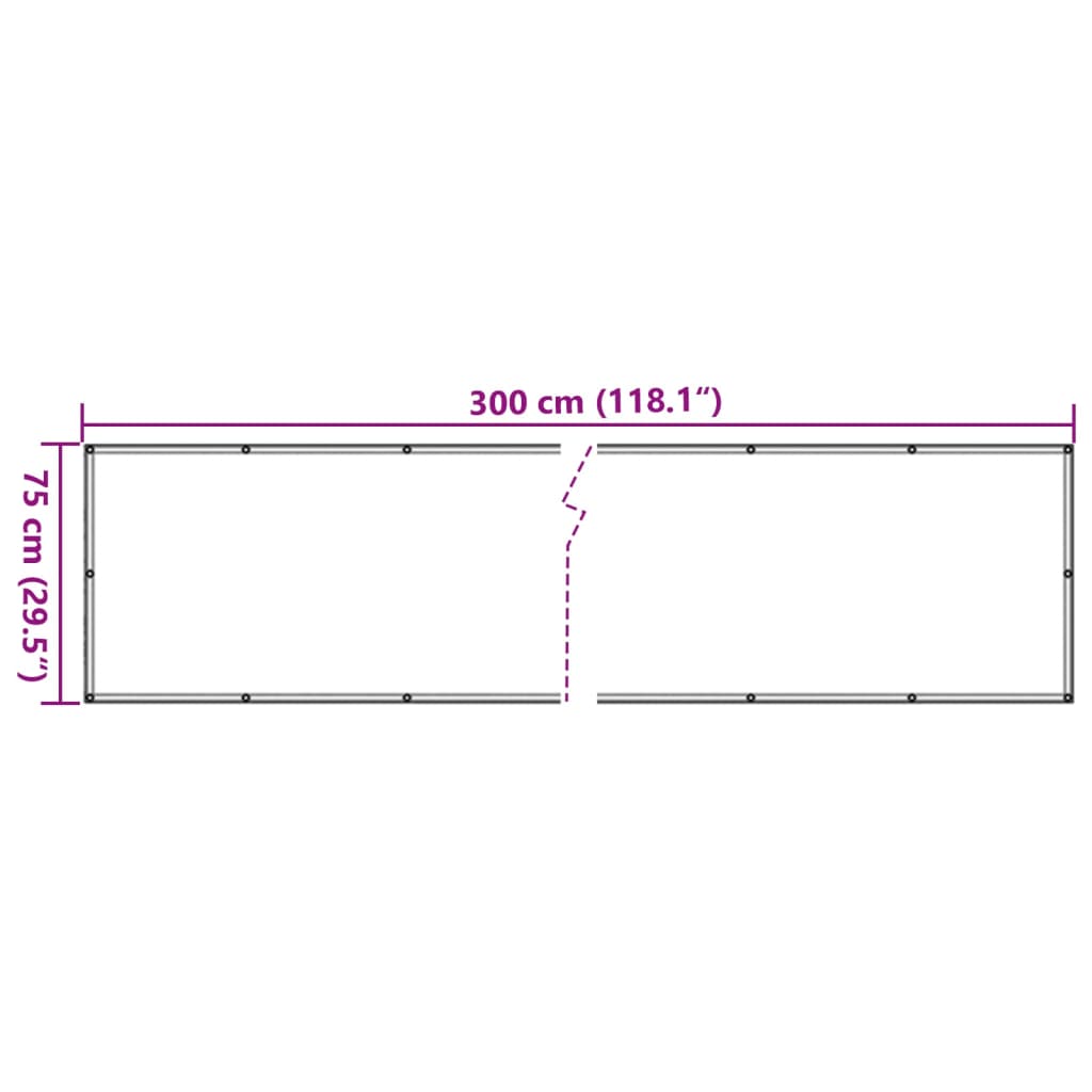 vidaXL Διαχωριστικό Βεράντας Ανθρακί 75 x 300 εκ. από Ύφασμα Oxford